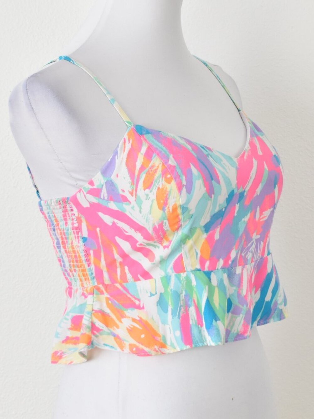 Lilly Pulitzer Linnea Peplum Crop Top Sparkling Sands - 4 - Picture 6 of 7
